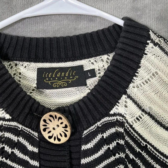Vtg Icelandic Design Cardigan Size L Crochet Knit Teacher Career Grandma Cottage - Picture 2 of 7